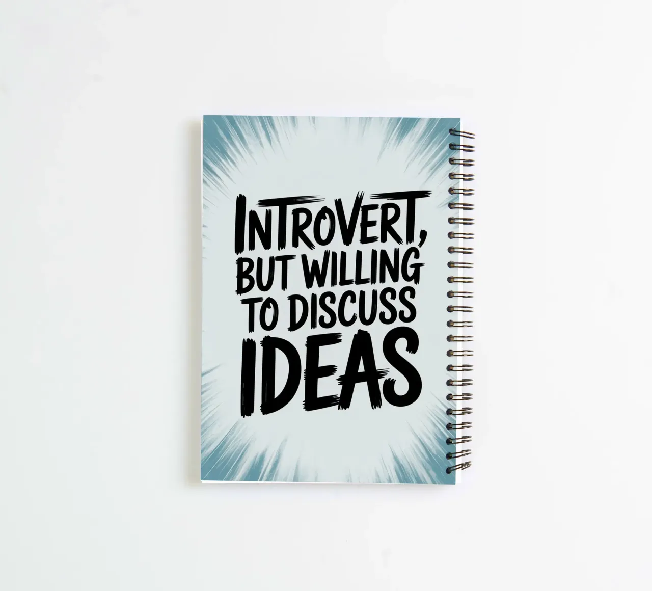 "Introverti, mais prêt à discuter des idées" - Quiet Power carnet à spirale de logic