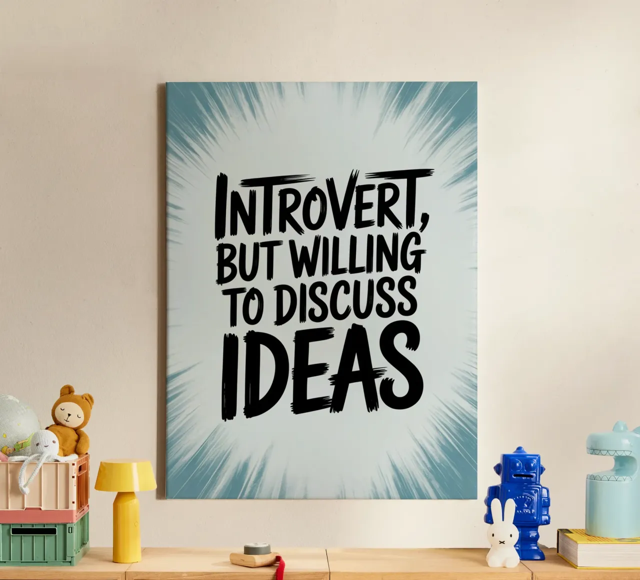 "Introvertiert, aber bereit, Ideen zu diskutieren" - Quiet Power Leinwand von logic