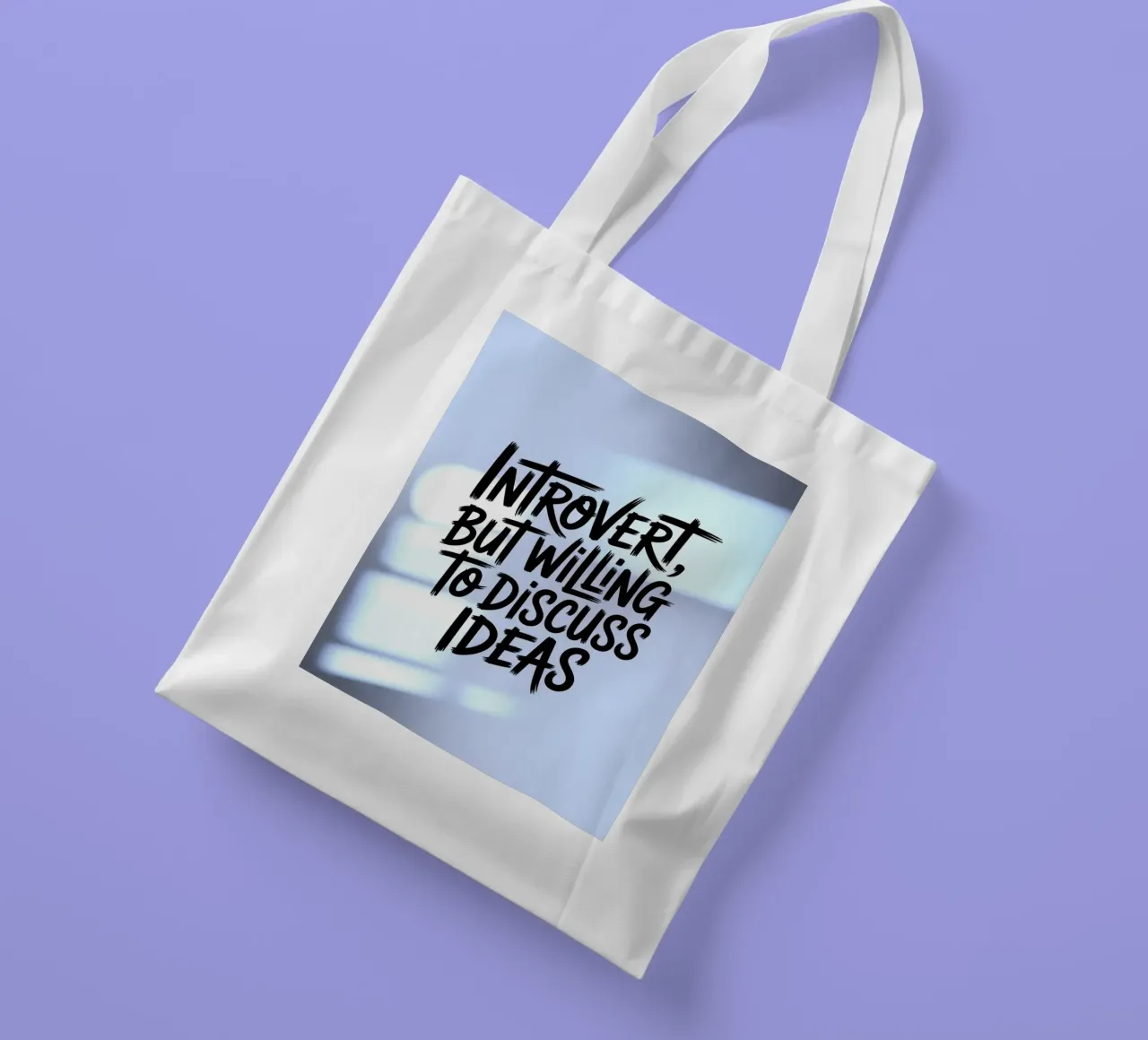 "Introvert, But Willing to Discuss Ideas" – Soft Edition tote bag by logic