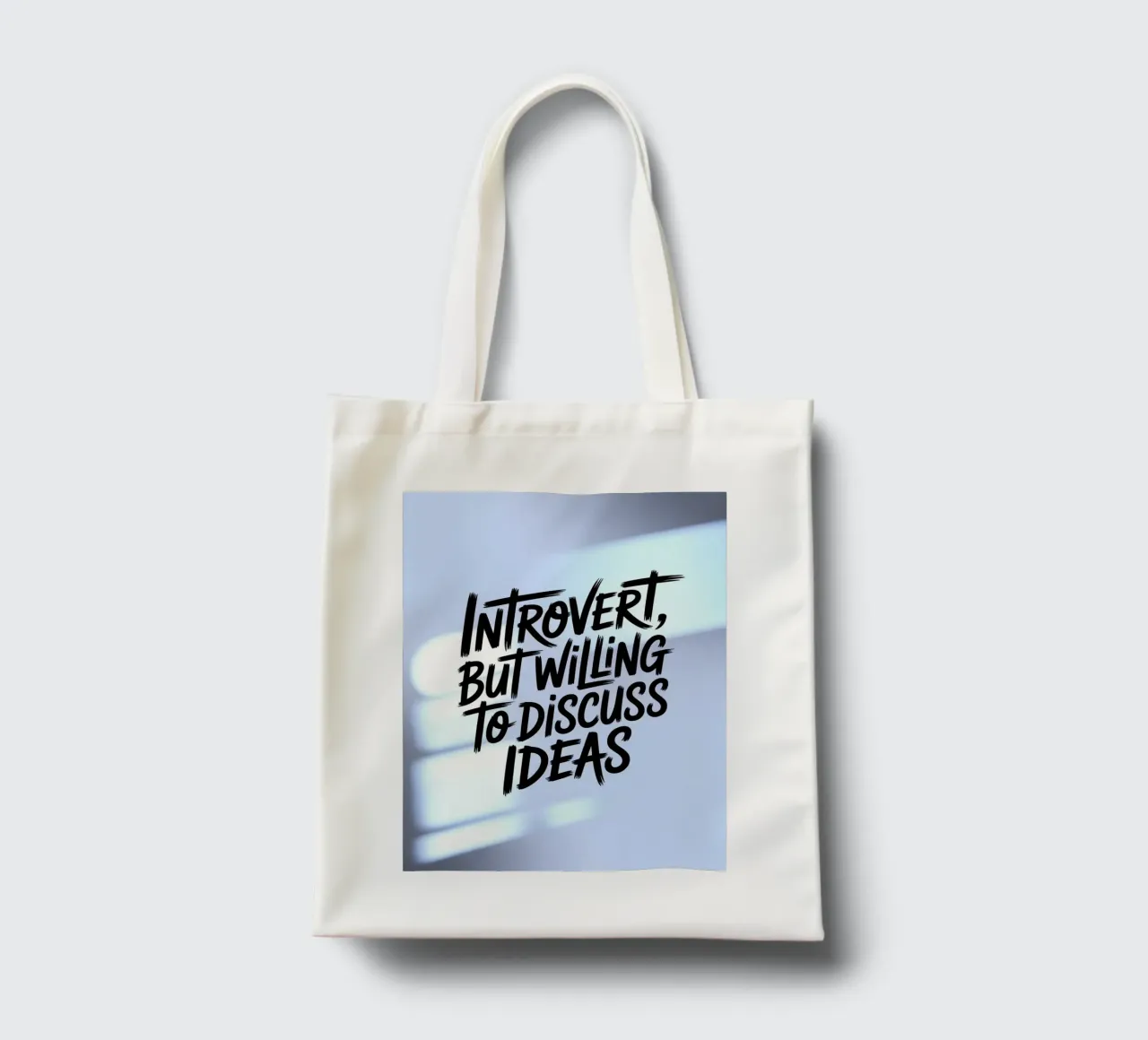 "Introvert, But Willing to Discuss Ideas" – Soft Edition tote bag by logic