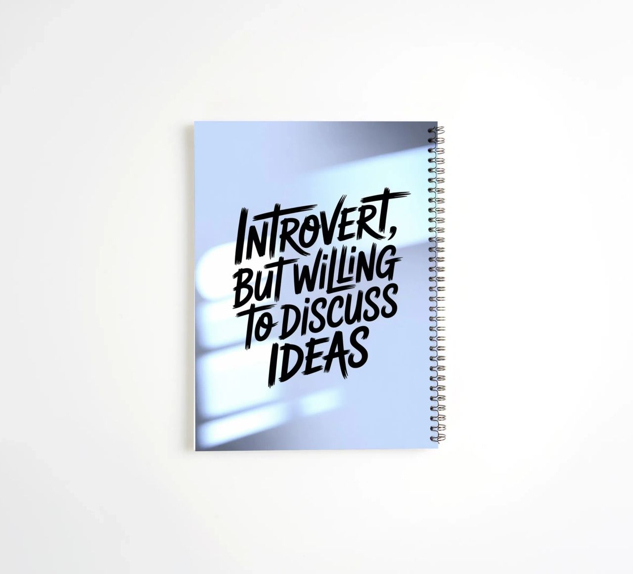 "Introvert, But Willing to Discuss Ideas" – Soft Edition spiral notebook by logic