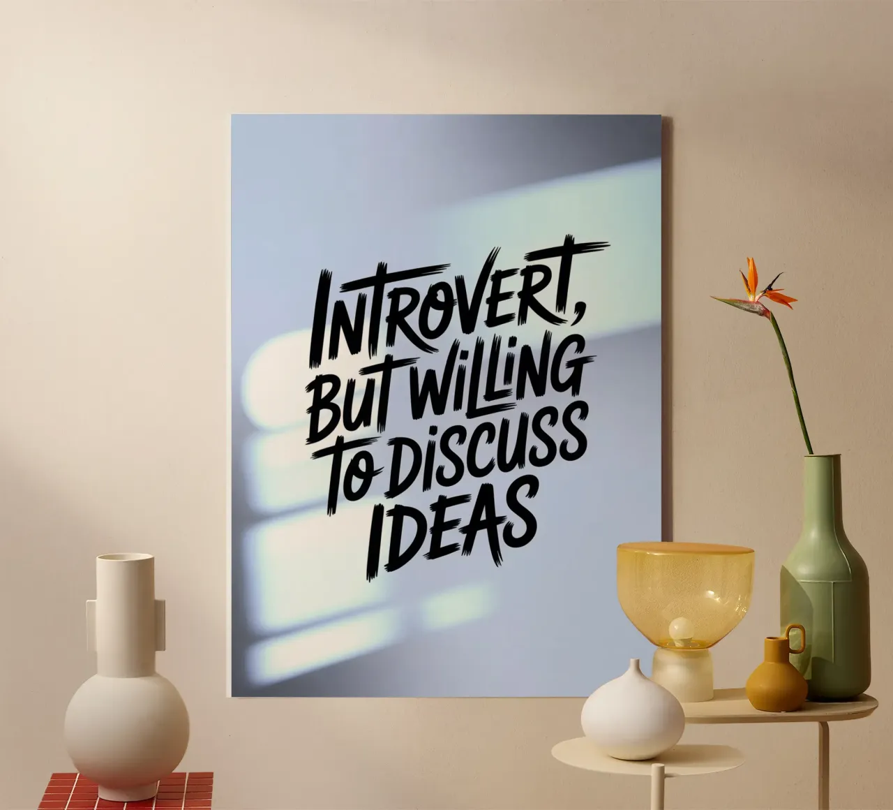 "Introverso, ma disposto a discutere di idee" - Edizione Soft tela da logic