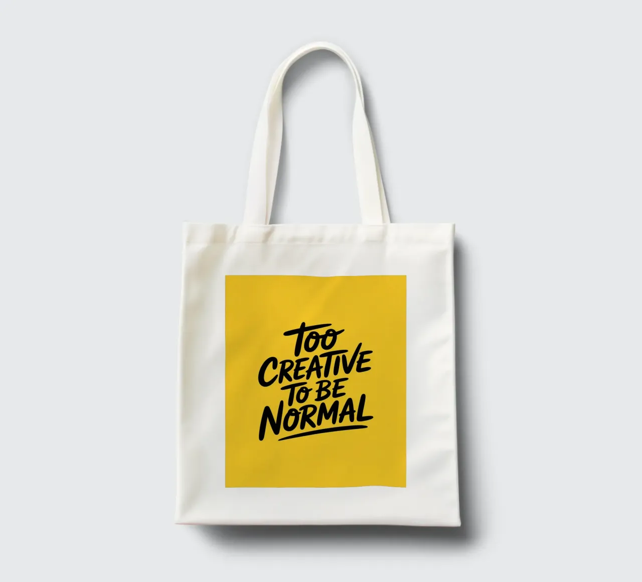 "Troppo creativo per essere normale" - Minimal Vibes borsa in juta da logic