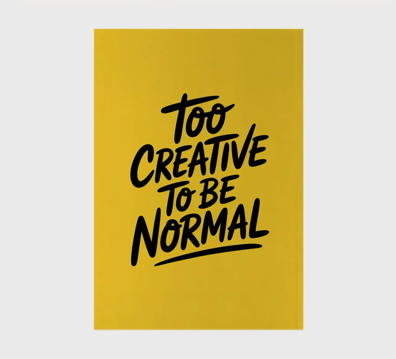 "Te creatief om normaal te zijn" - Minimal Vibes notitieboek van logic
