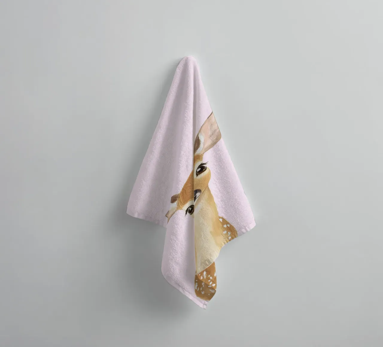 Cute Nursery Print, Fawn Poster, Deer Print Playroom Art towel by Little Lola