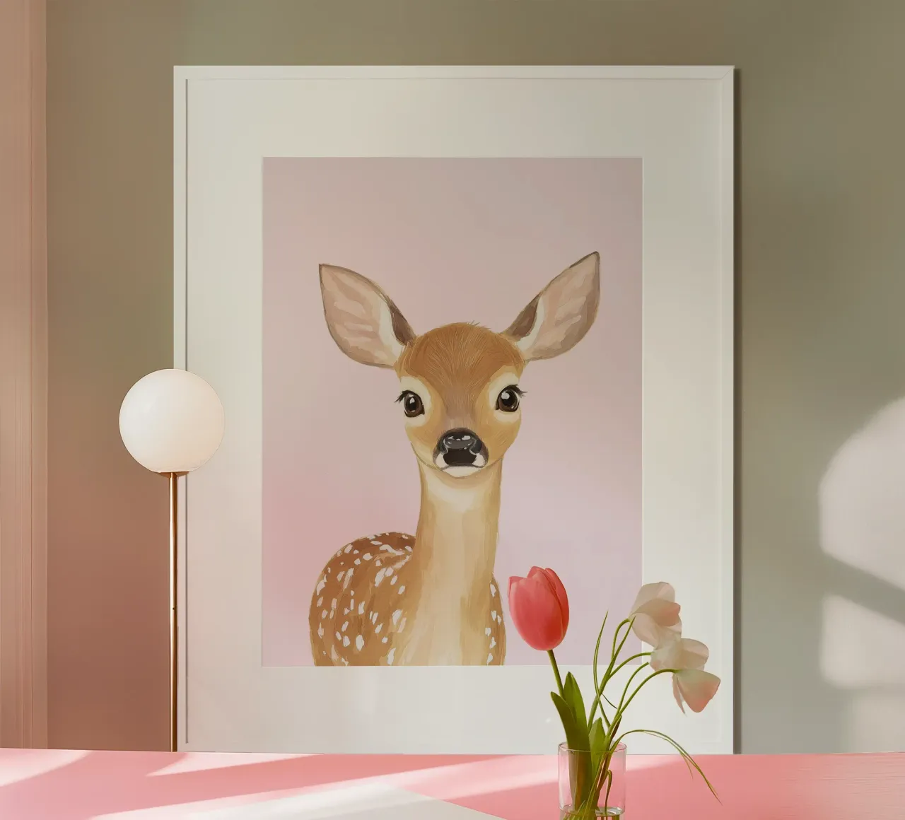 Impression mignonne pour la chambre d'enfant, affiche fauve, impression cerf, art de la salle de jeux poster de Little Lola
