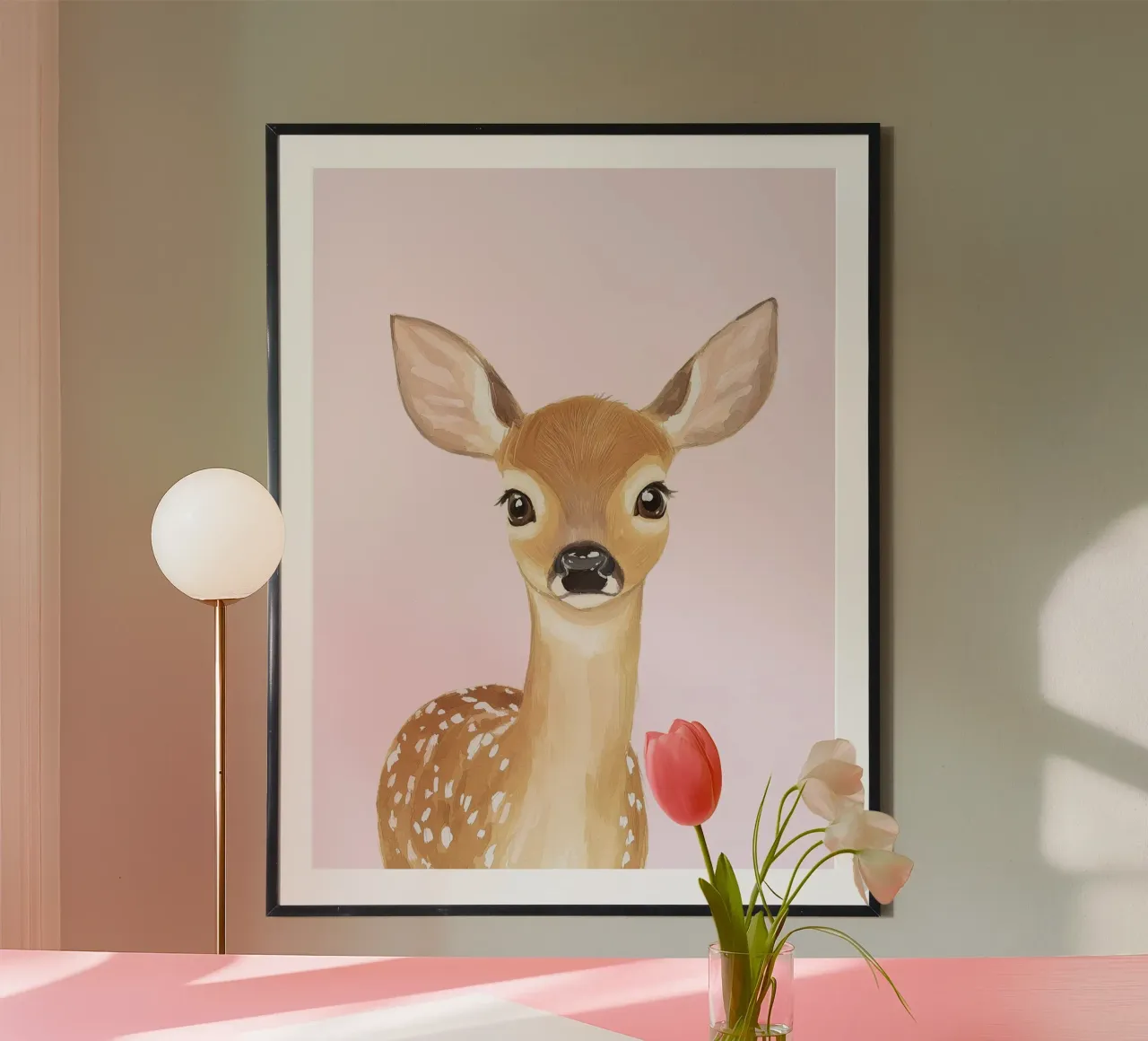 Impression mignonne pour la chambre d'enfant, affiche fauve, impression cerf, art de la salle de jeux poster de Little Lola