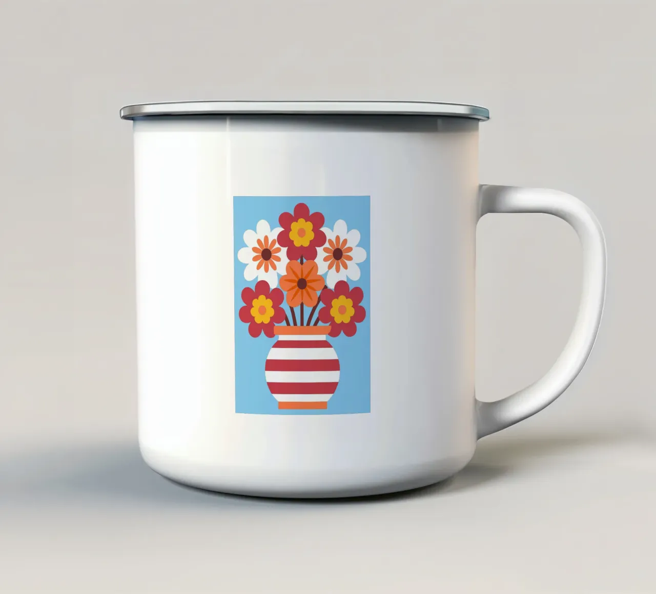 Fiori in vaso tazza in smalto da FLOWER PLACE SHOP