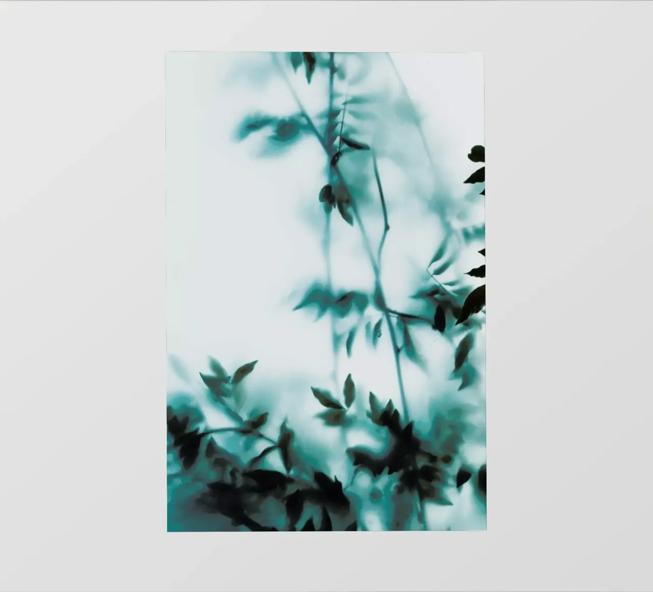 Blue Leaves On Frosted Glass pellicola backlit da Sebastian Hilgetag