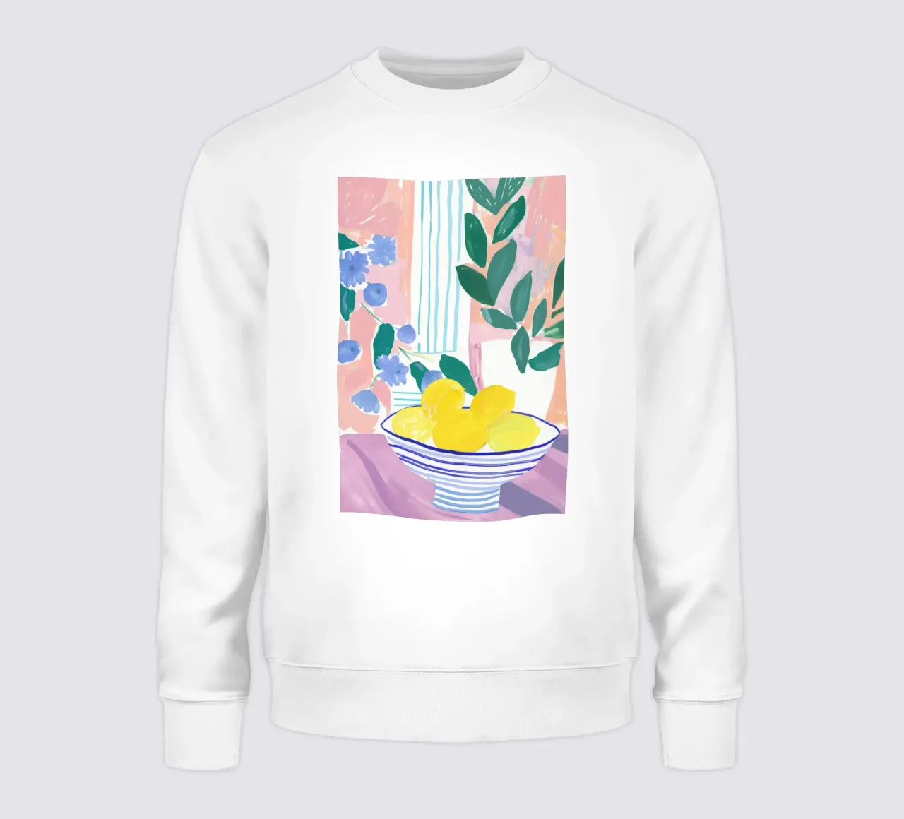 Zitrone drucken, Abstrakte Botanische Kunst, Pastell Wandkunst Sweatshirt von Little Lila