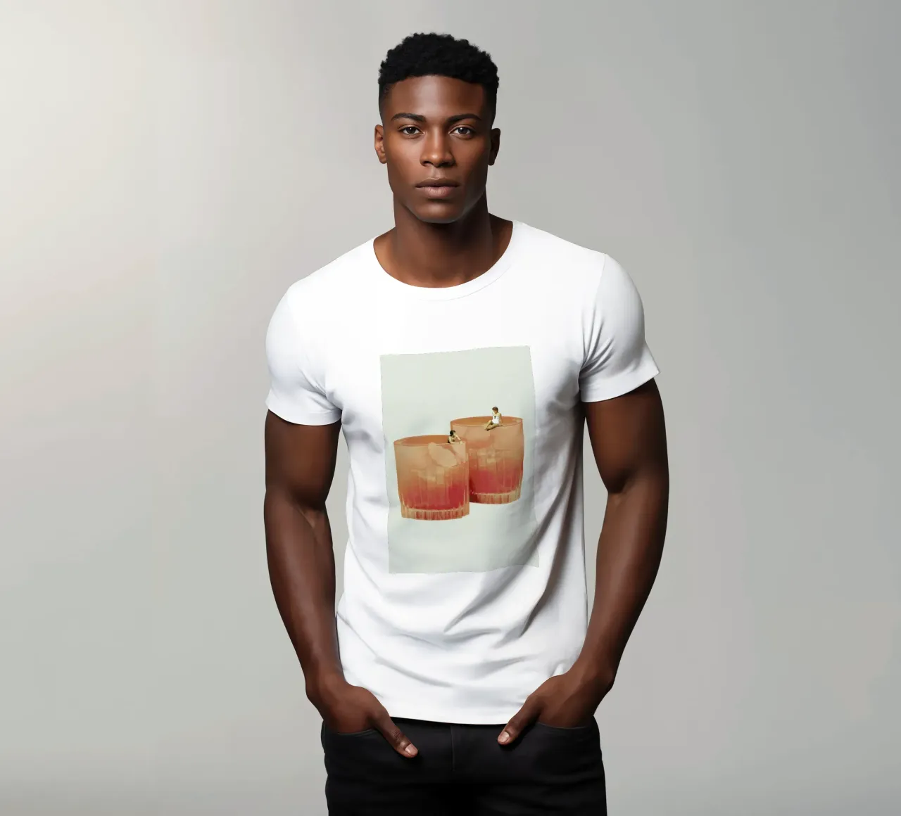 Holiday In A Glass 3 t-shirt da Maarten Léon