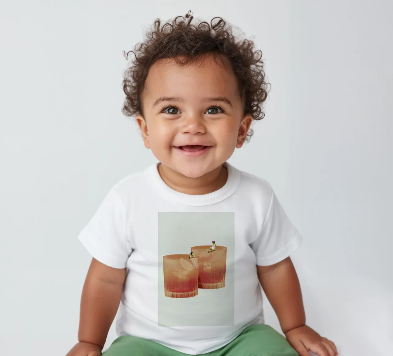 Holiday In A Glass 3 baby t-shirt by Maarten Léon