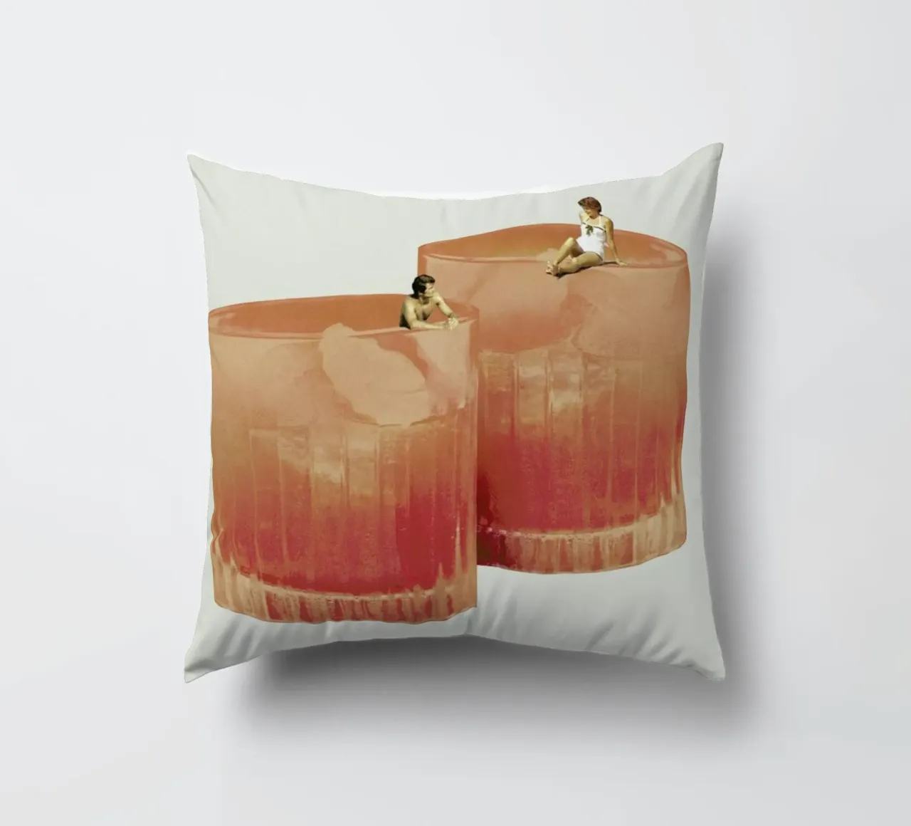 Holiday In A Glass 3 decorative cushion by Maarten Léon
