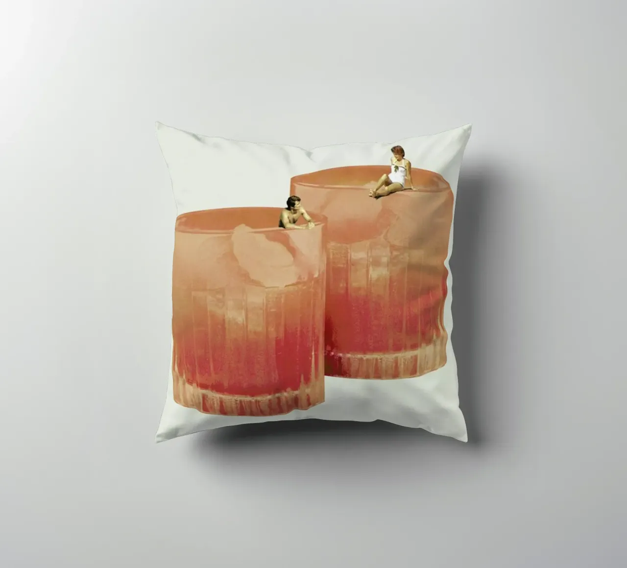 Holiday In A Glass 3 decorative cushion by Maarten Léon