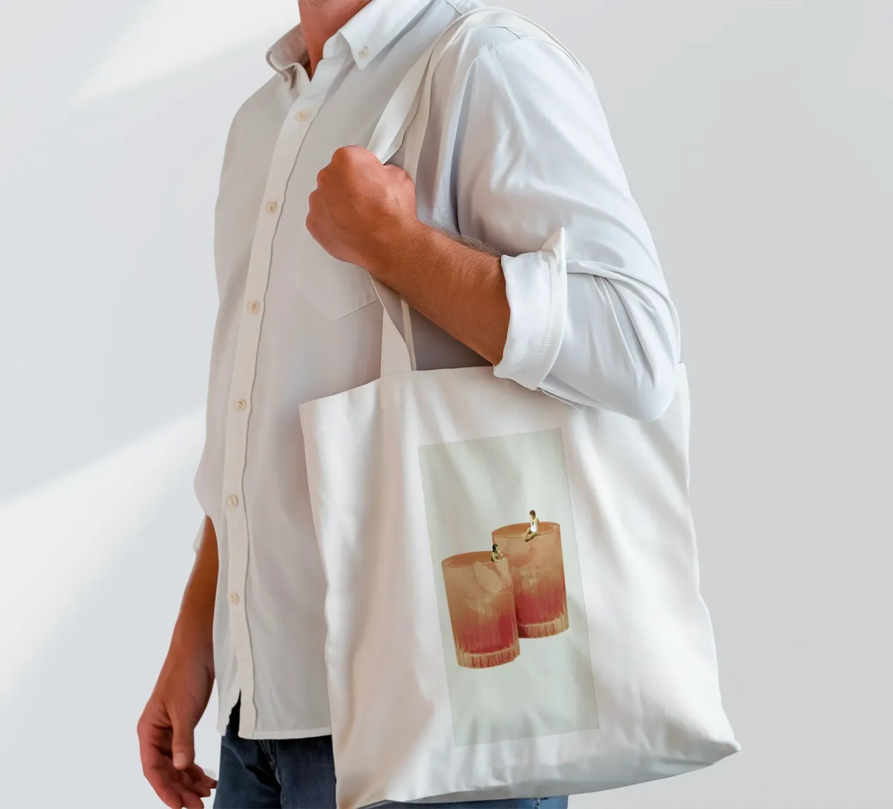 Holiday In A Glass 3 tote bag by Maarten Léon