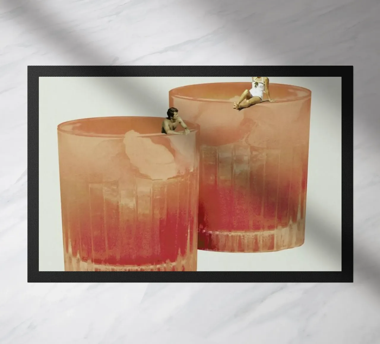 Holiday In A Glass 3 doormat by Maarten Léon