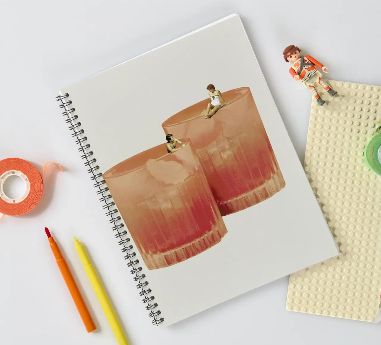 Holiday In A Glass 3 spiral notebook by Maarten Léon