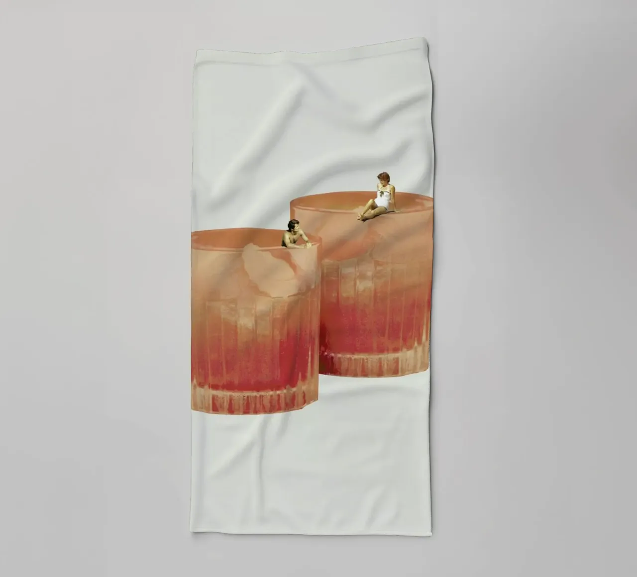 Holiday In A Glass 3 towel by Maarten Léon