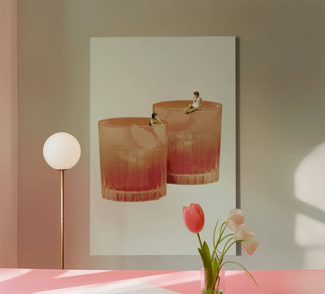 Holiday In A Glass 3 canvas by Maarten Léon