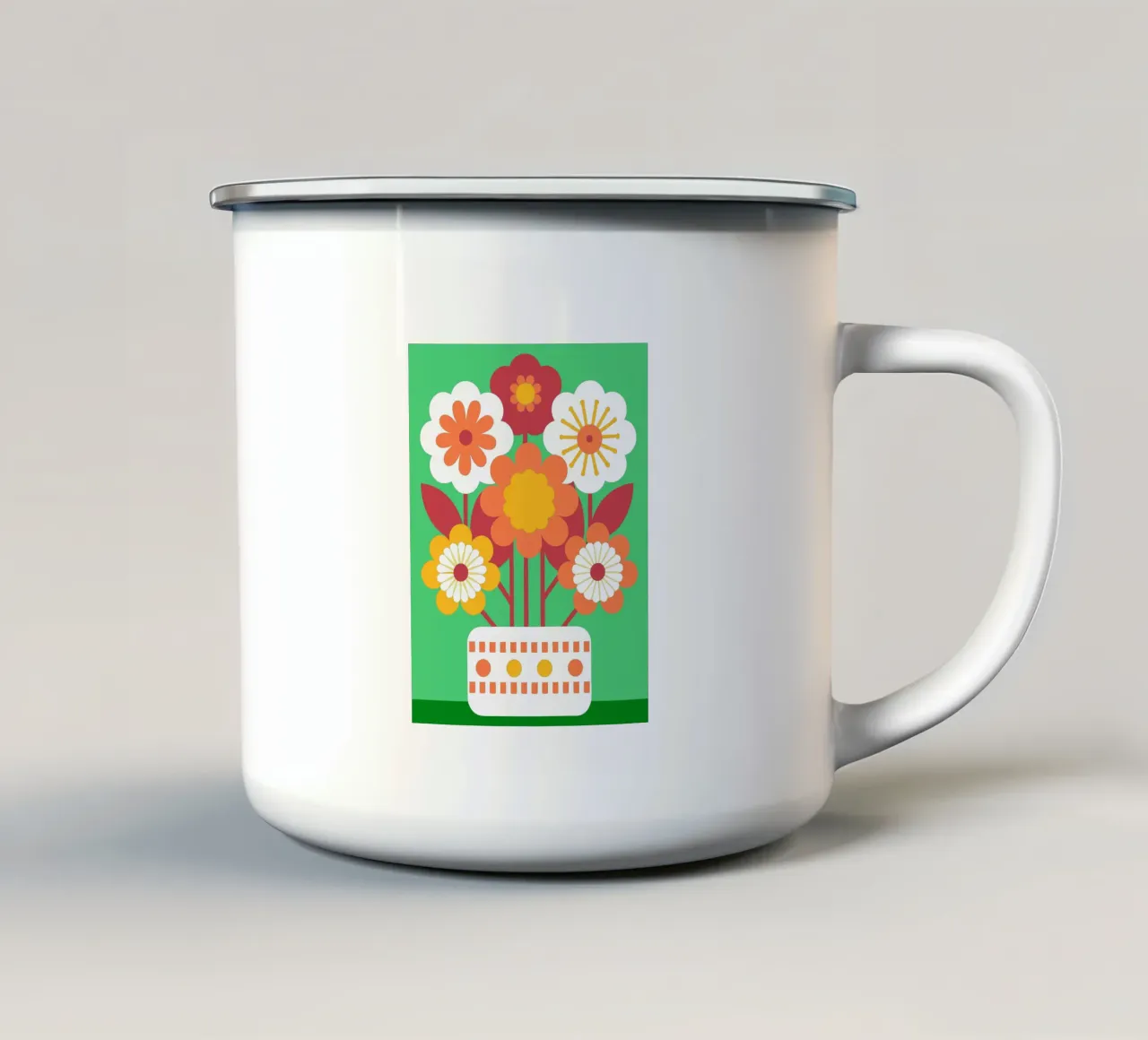 Fiori in vaso tazza in smalto da FLOWER PLACE SHOP