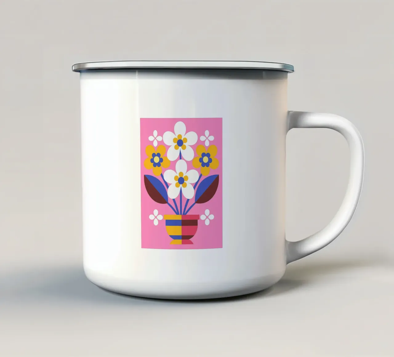 Fiori in vaso tazza in smalto da FLOWER PLACE SHOP