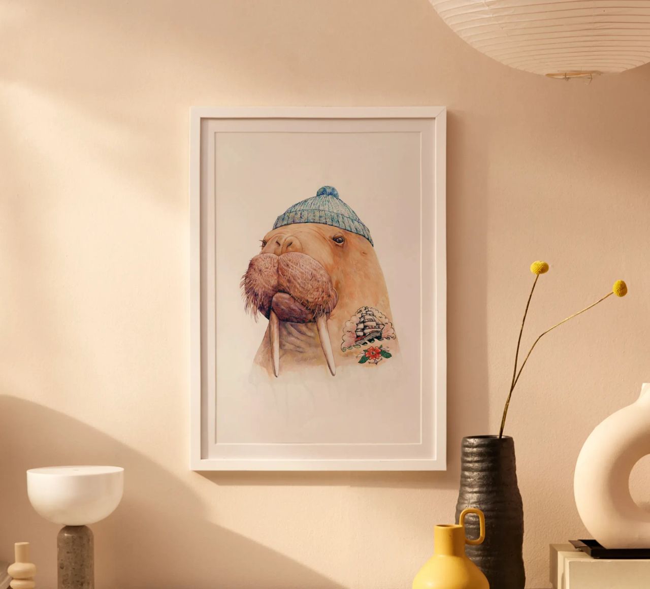 Tattooed Walrus poster van Animal Crew