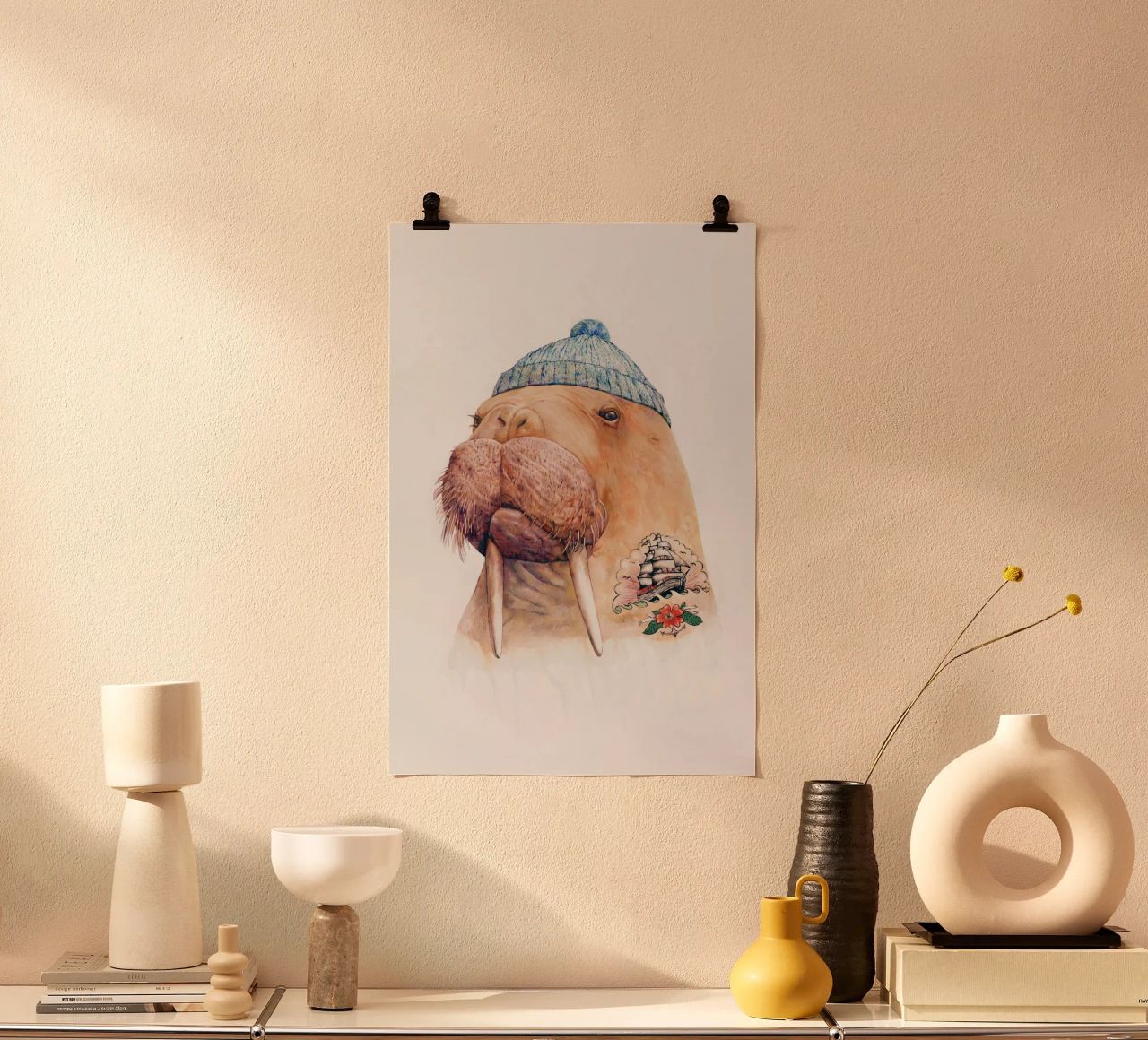 Tattooed Walrus poster van Animal Crew