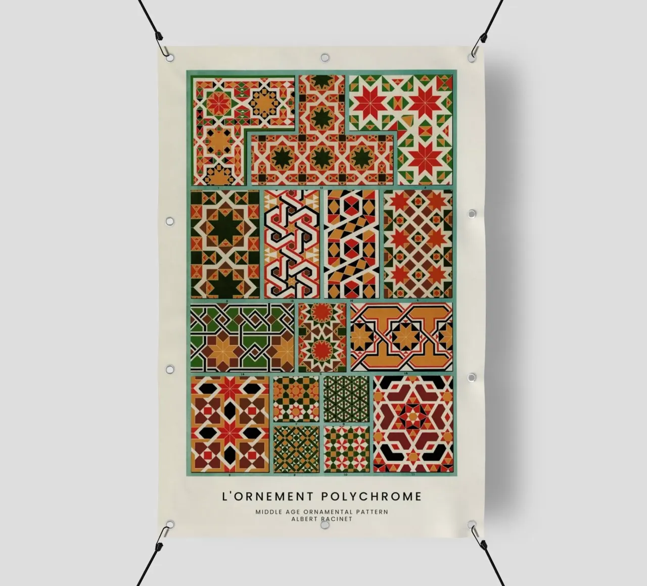 Racinet -  Medieval  Ornamental Pattern IV telo in pvc da Vintage by JUNIQE