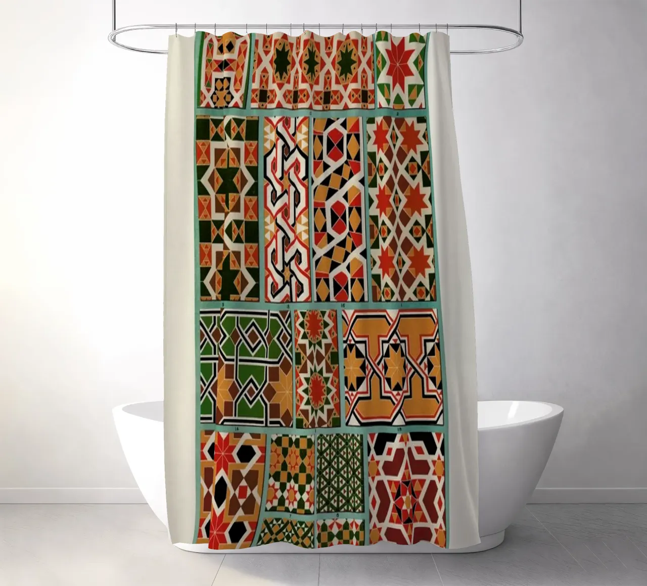 Racinet -  Medieval  Ornamental Pattern IV tenda da doccia da Vintage by JUNIQE
