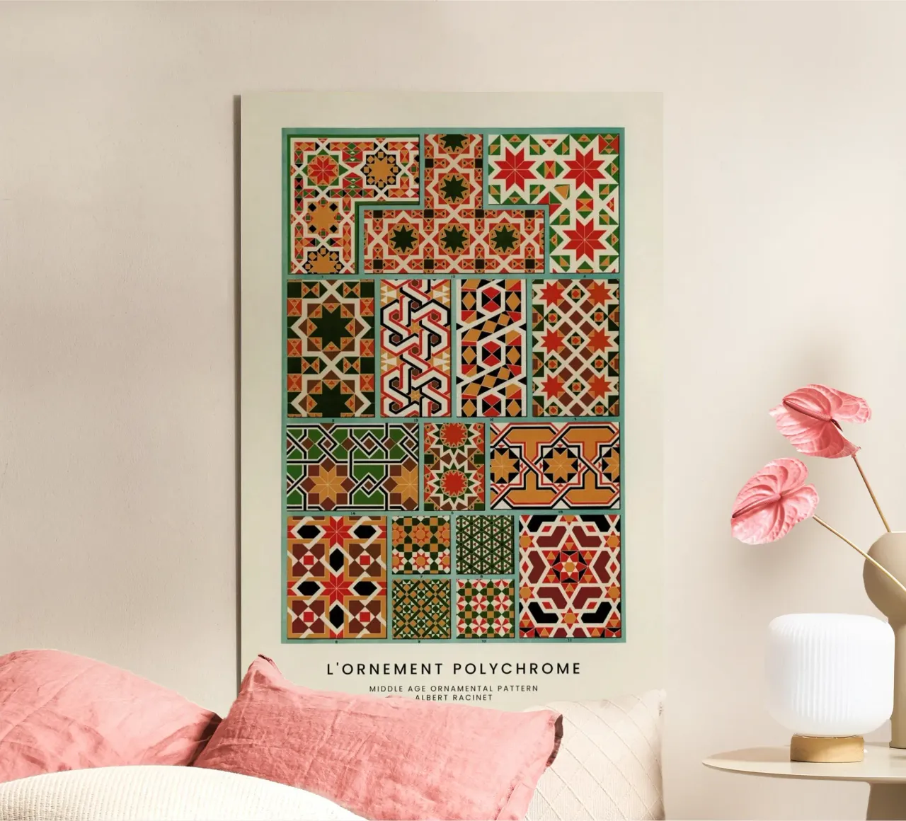 Racinet -  Medieval  Ornamental Pattern IV alluminio dibond da Vintage by JUNIQE