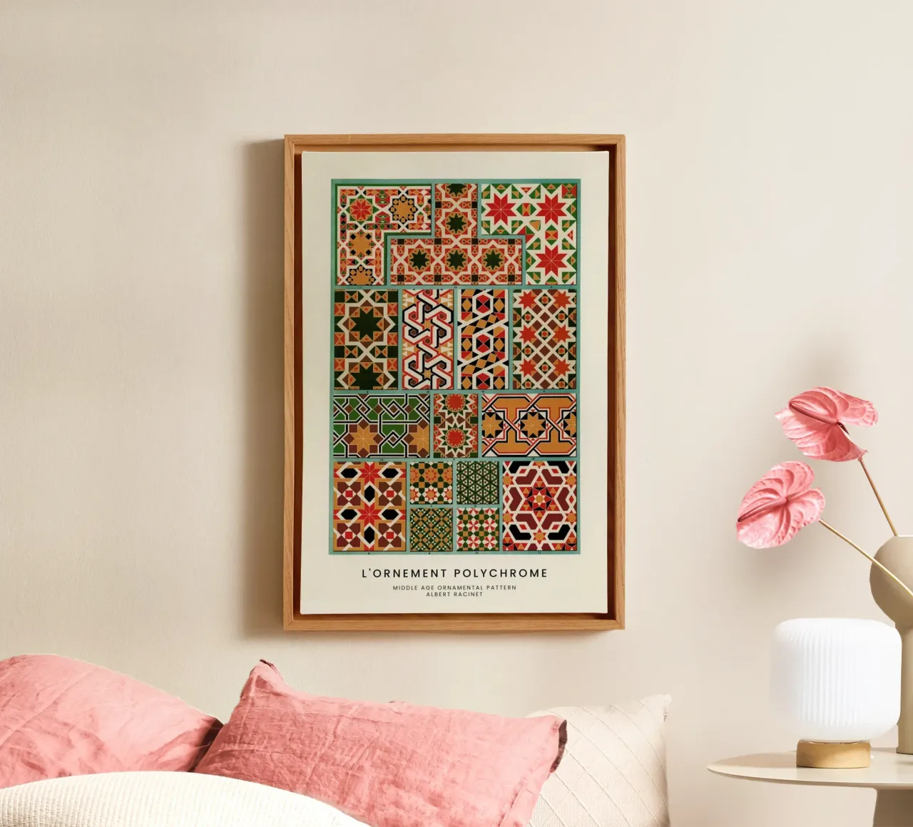 Racinet -  Medieval  Ornamental Pattern IV tela da Vintage by JUNIQE