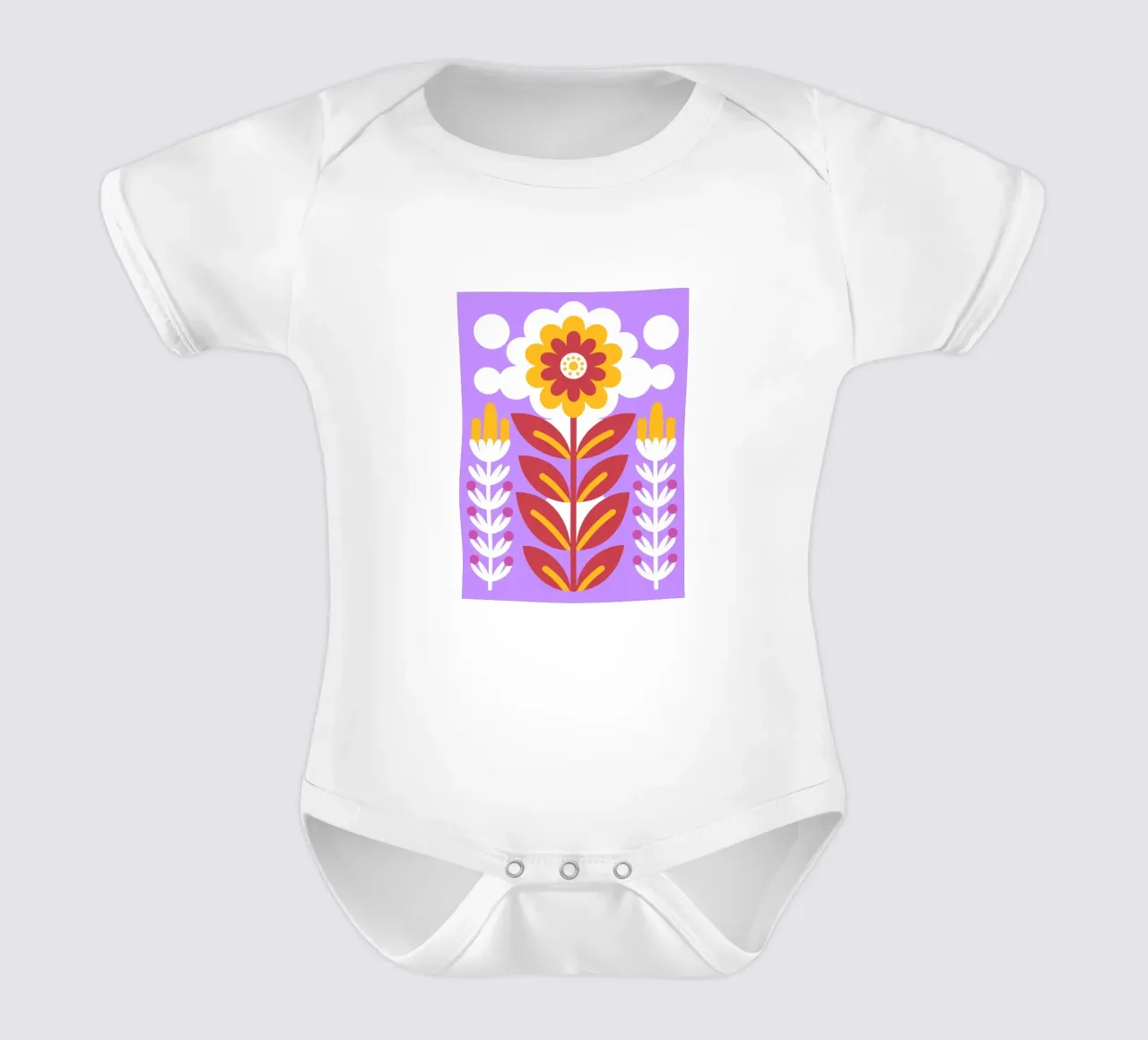 Lavender flowers short-sleeve baby romper by FLOWER PLACE SHOP