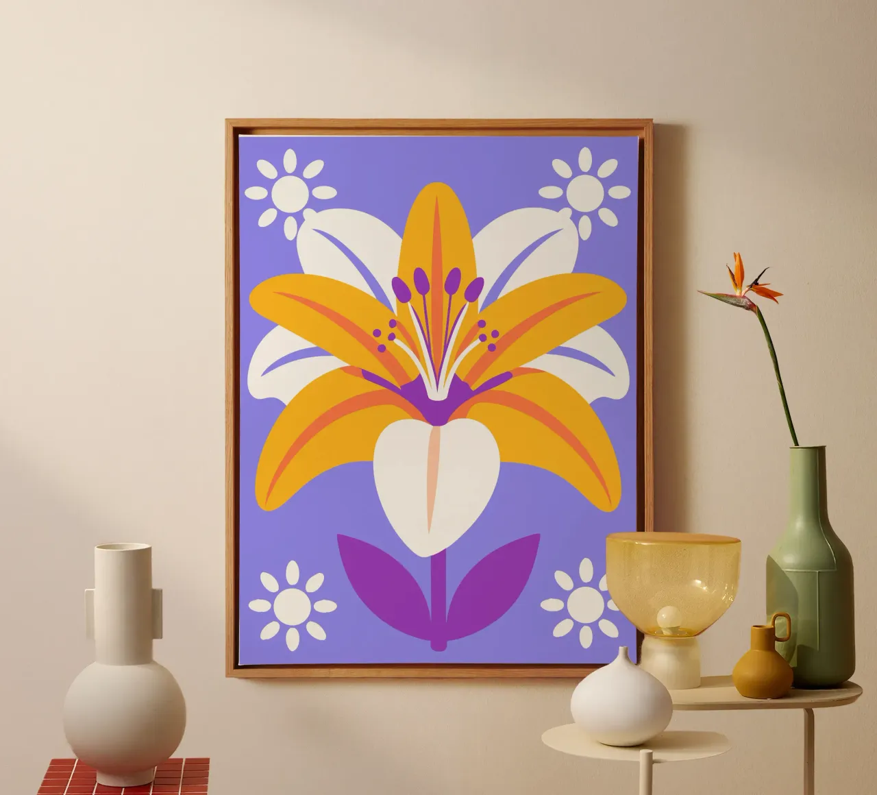 Gigli tela con Cornice a cassetta da FLOWER PLACE SHOP