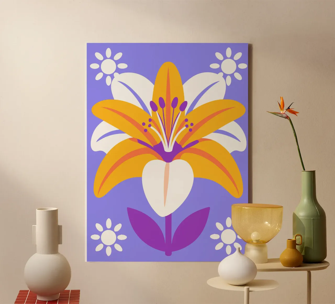 Gigli tela con Cornice a cassetta da FLOWER PLACE SHOP