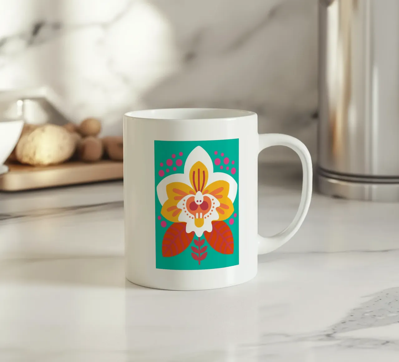 Fiore di orchidea tazza in ceramica da FLOWER PLACE SHOP