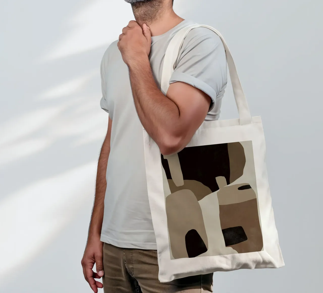 Inspo minimal neutral abstract 07 borsa in juta da Little Dean