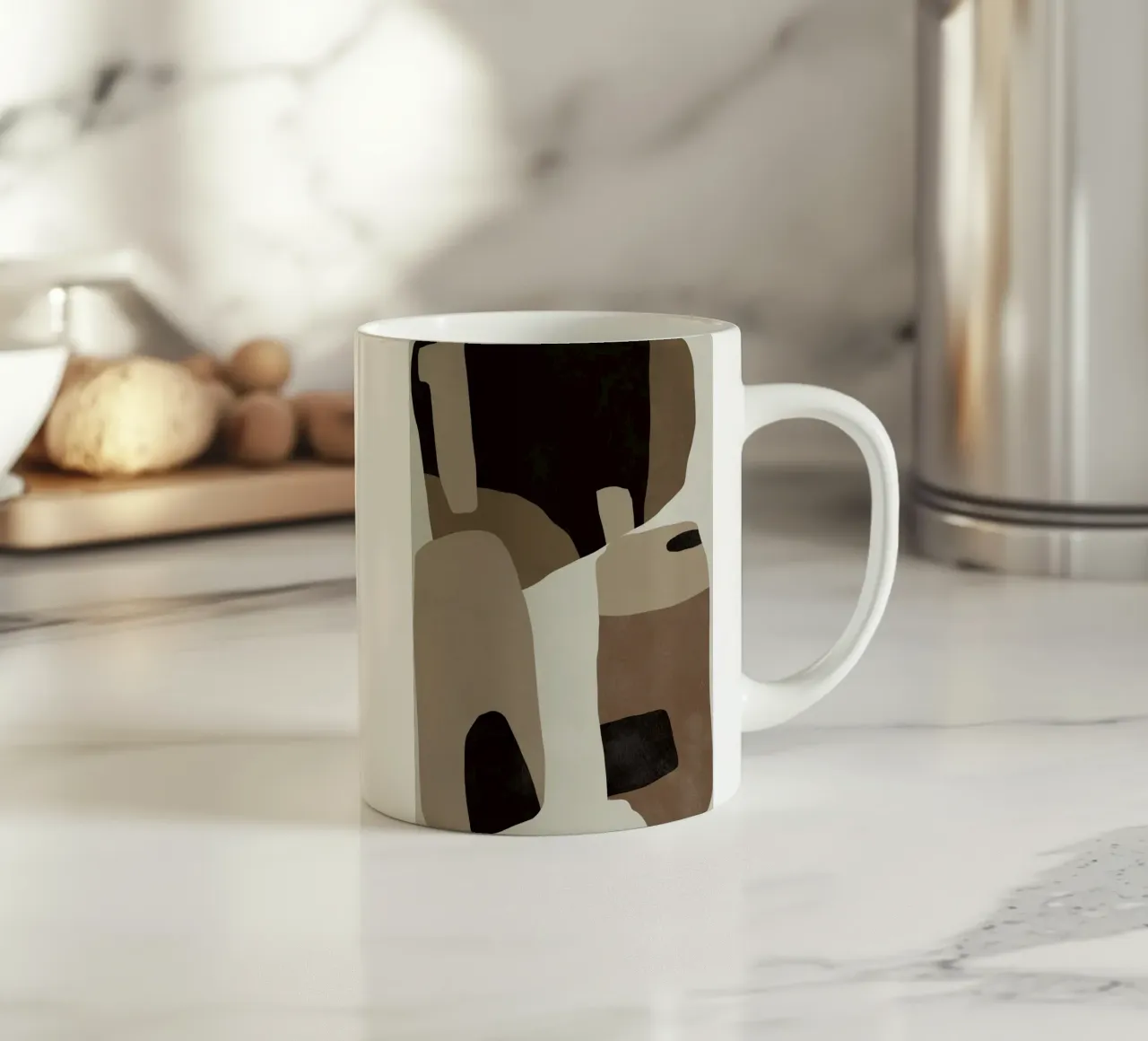 Inspo minimal neutral abstrakt 07 Keramik Tasse von Little Dean