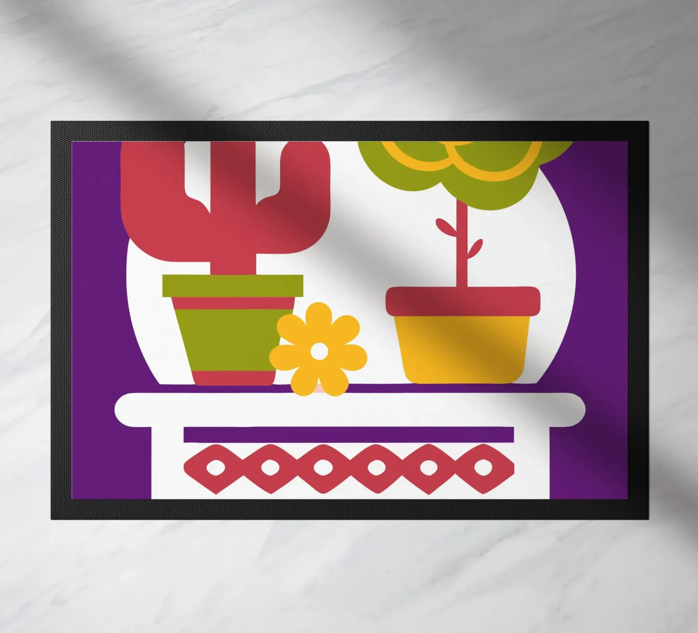 Cactus and Roses doormat by FLOWER PLACE SHOP