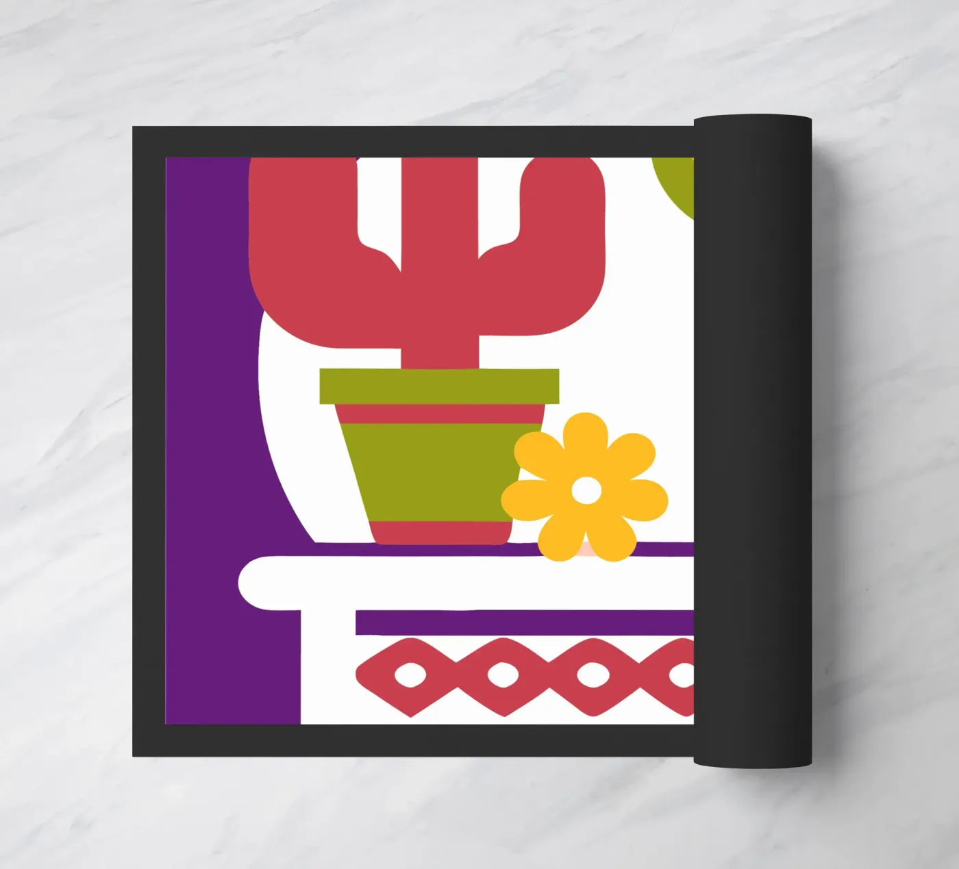 Cactus and Roses doormat by FLOWER PLACE SHOP