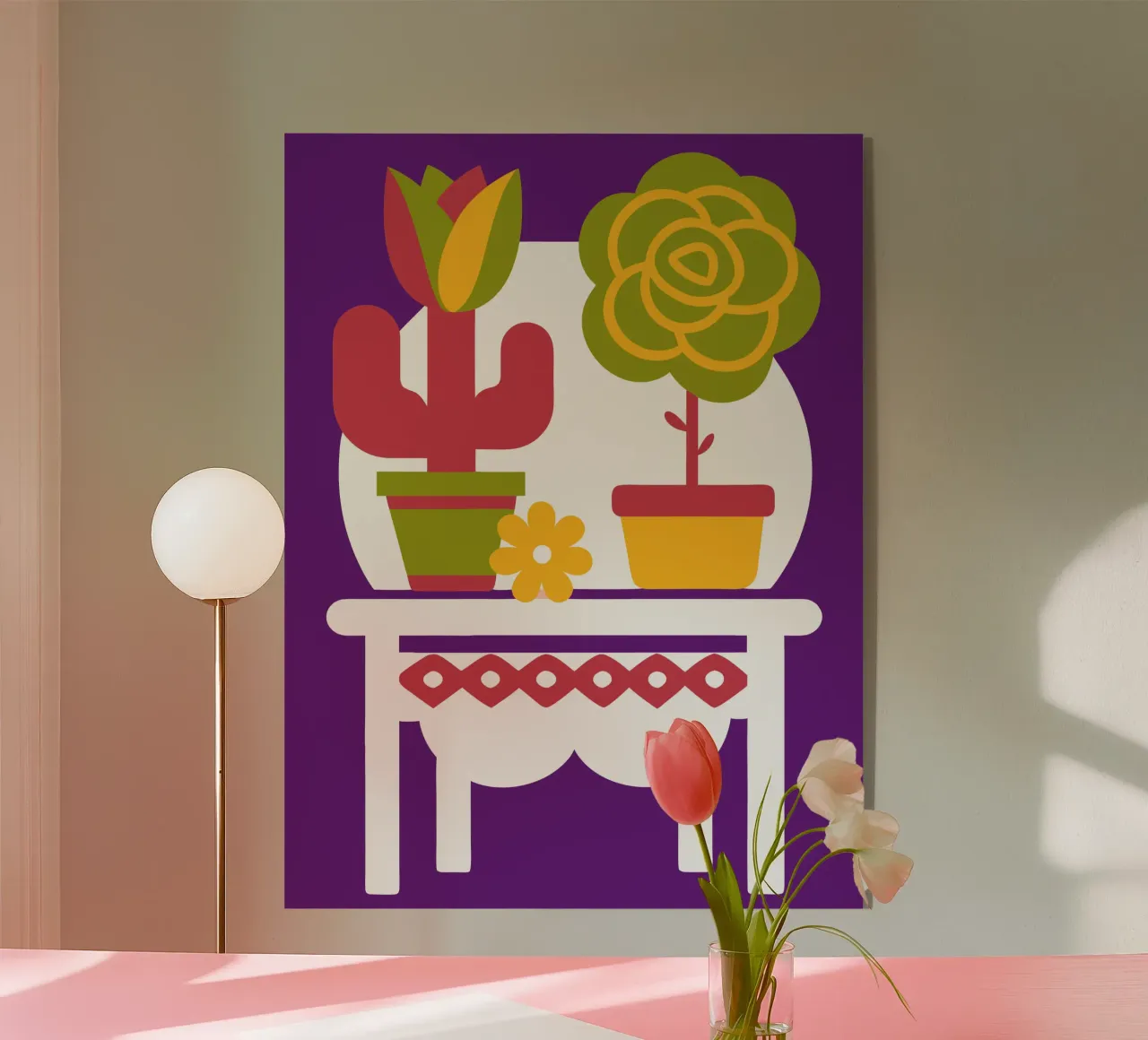 Cactussen en rozen acryl van FLOWER PLACE SHOP