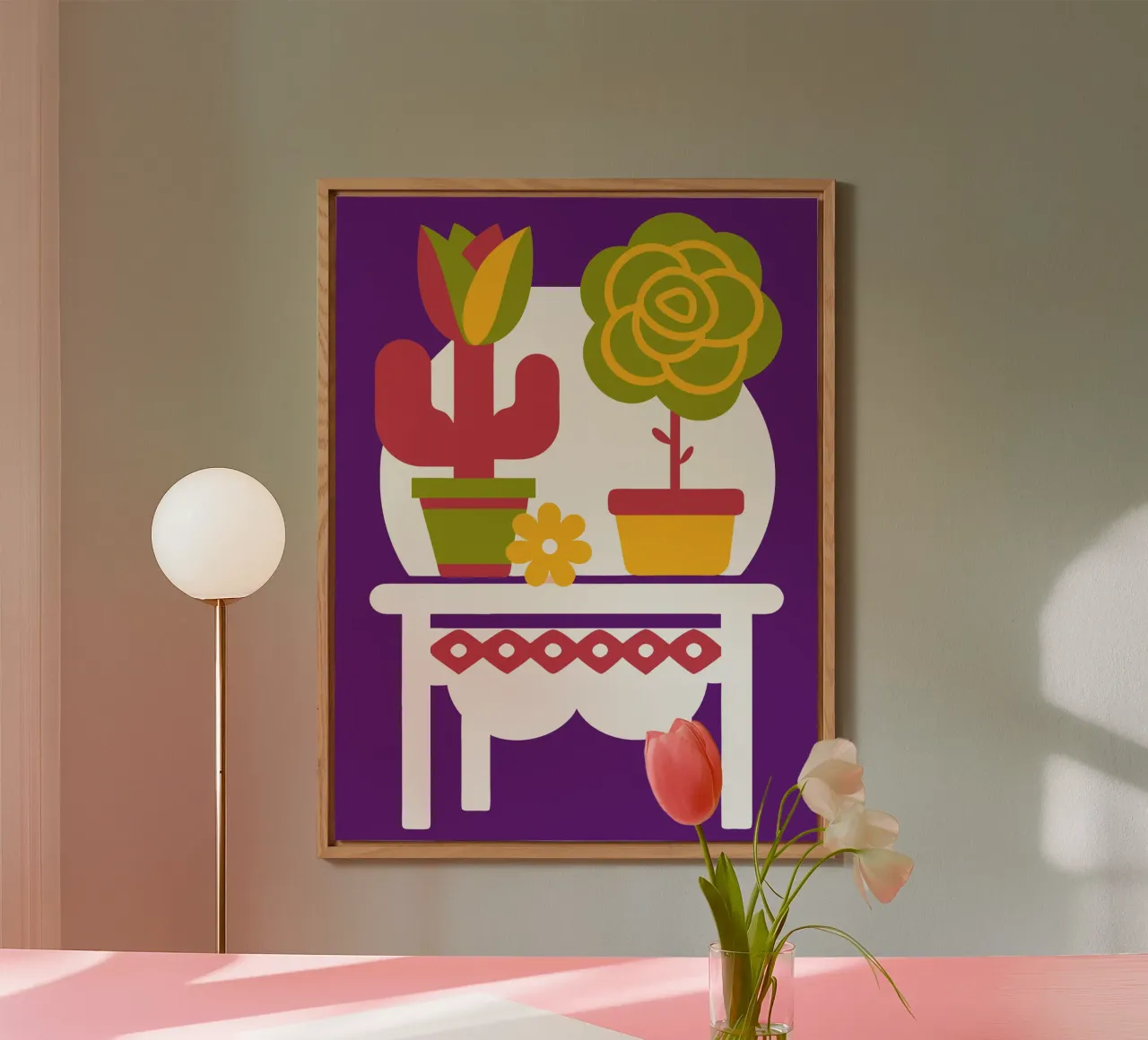 Cactus e rose alluminio dibond da FLOWER PLACE SHOP
