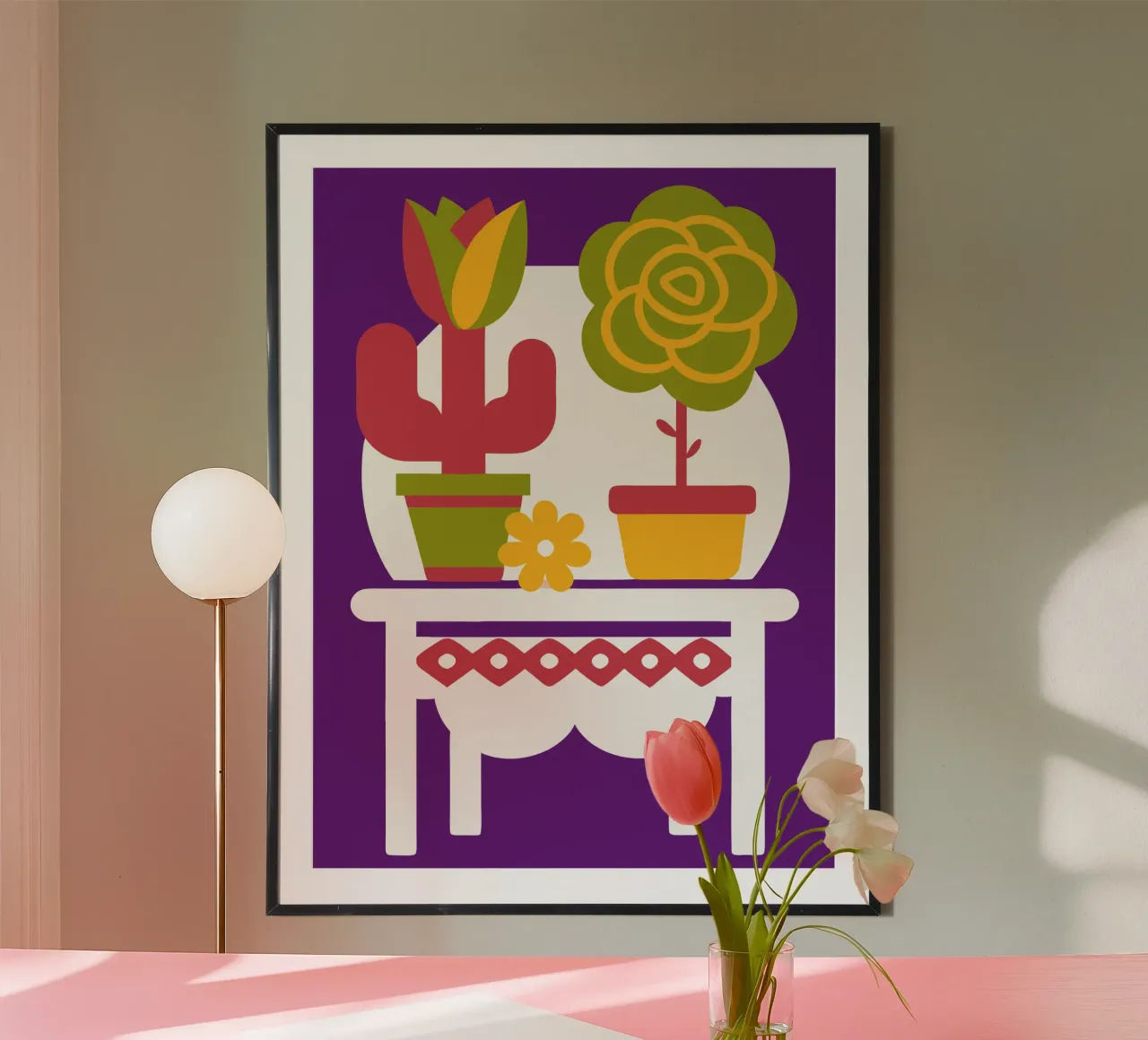 Cactus e rose poster da FLOWER PLACE SHOP