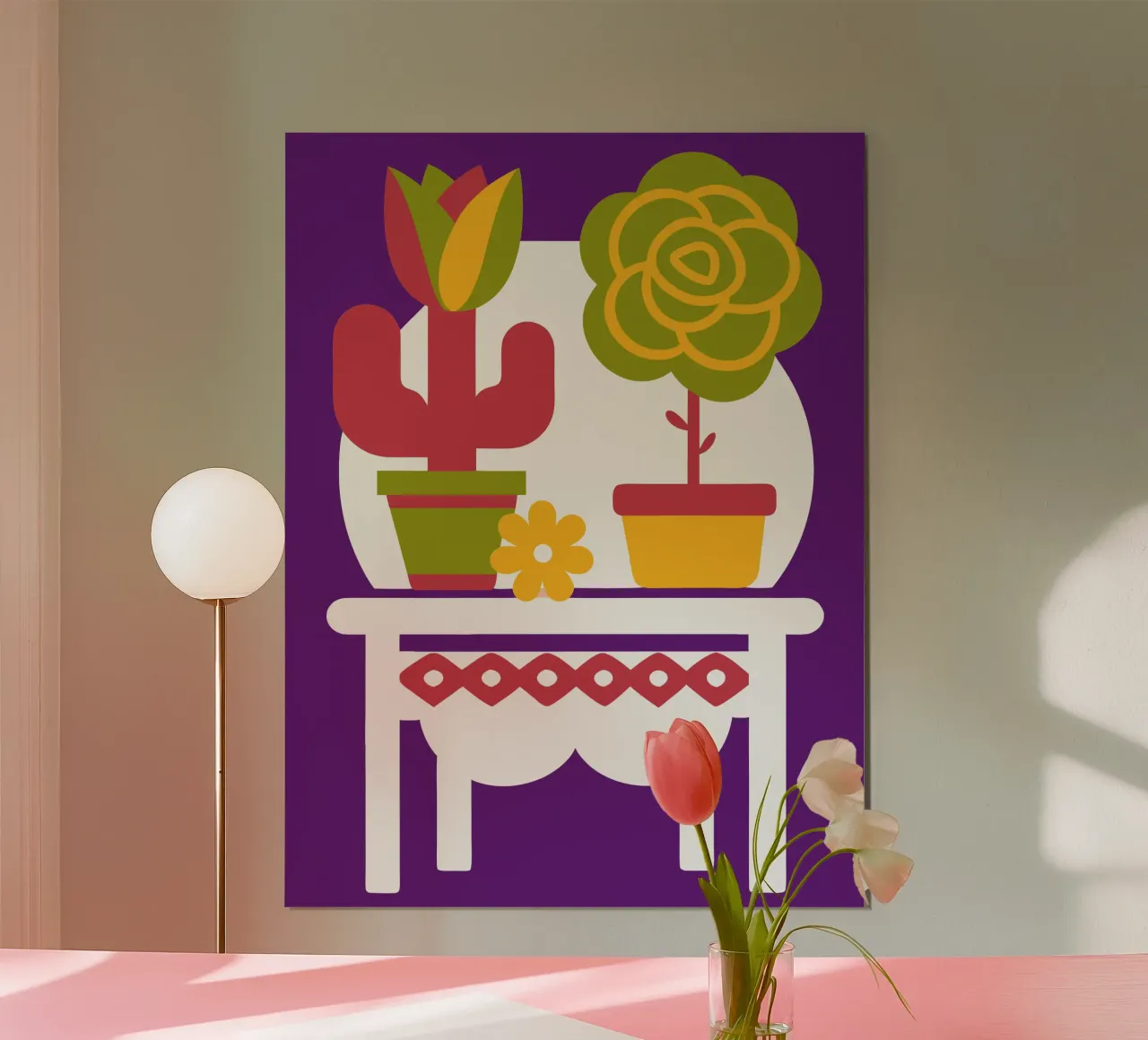 Cactus e rose poster da FLOWER PLACE SHOP
