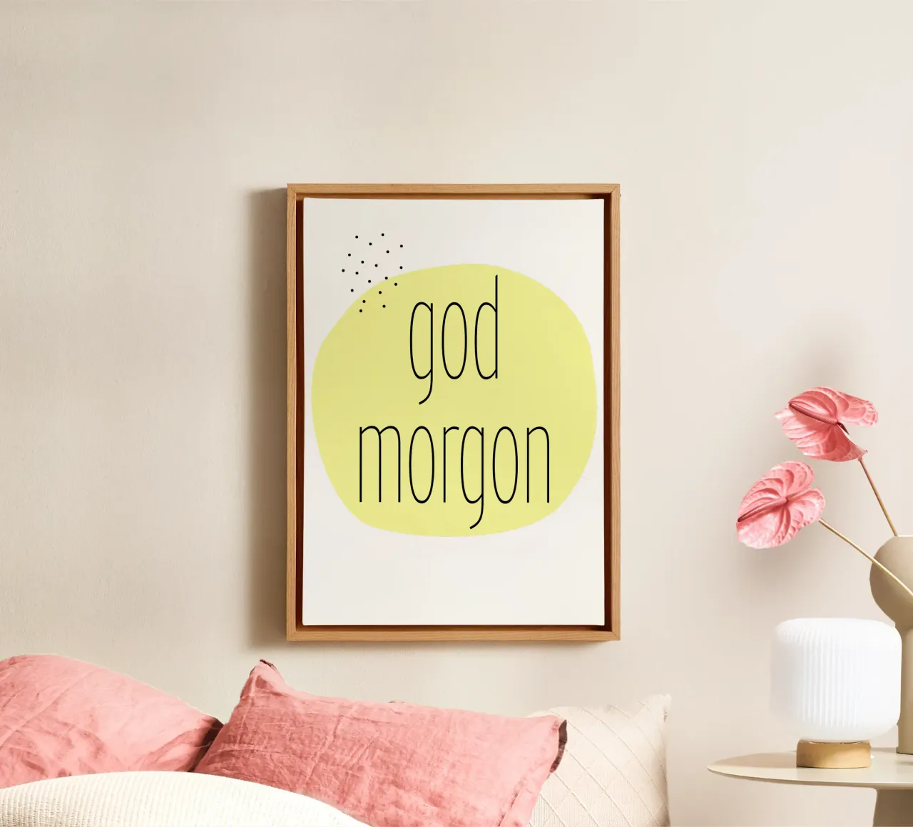 god morgon. tela con Cornice a cassetta da FRICKE DESIGN