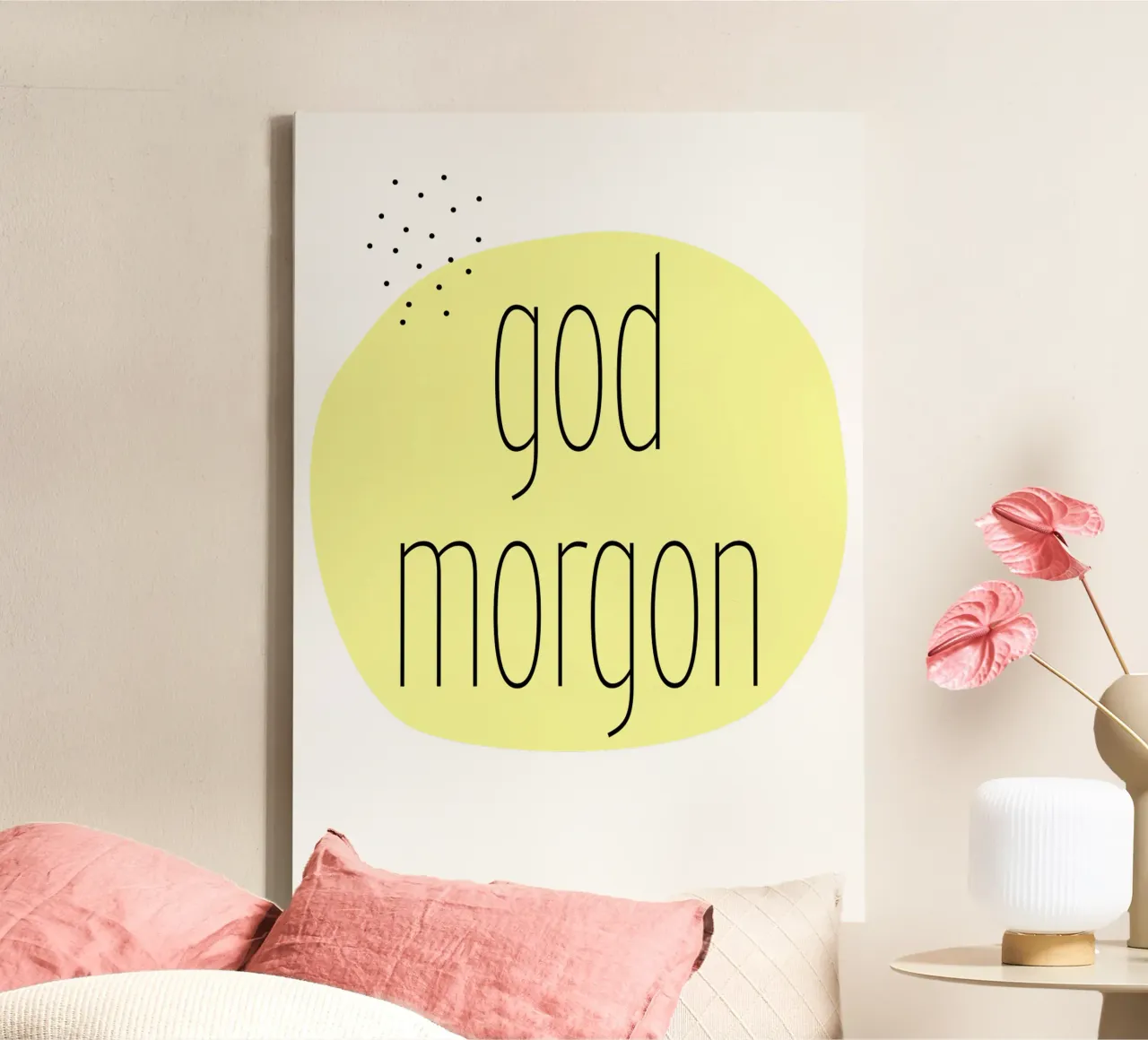 god morgon. tela con Cornice a cassetta da FRICKE DESIGN