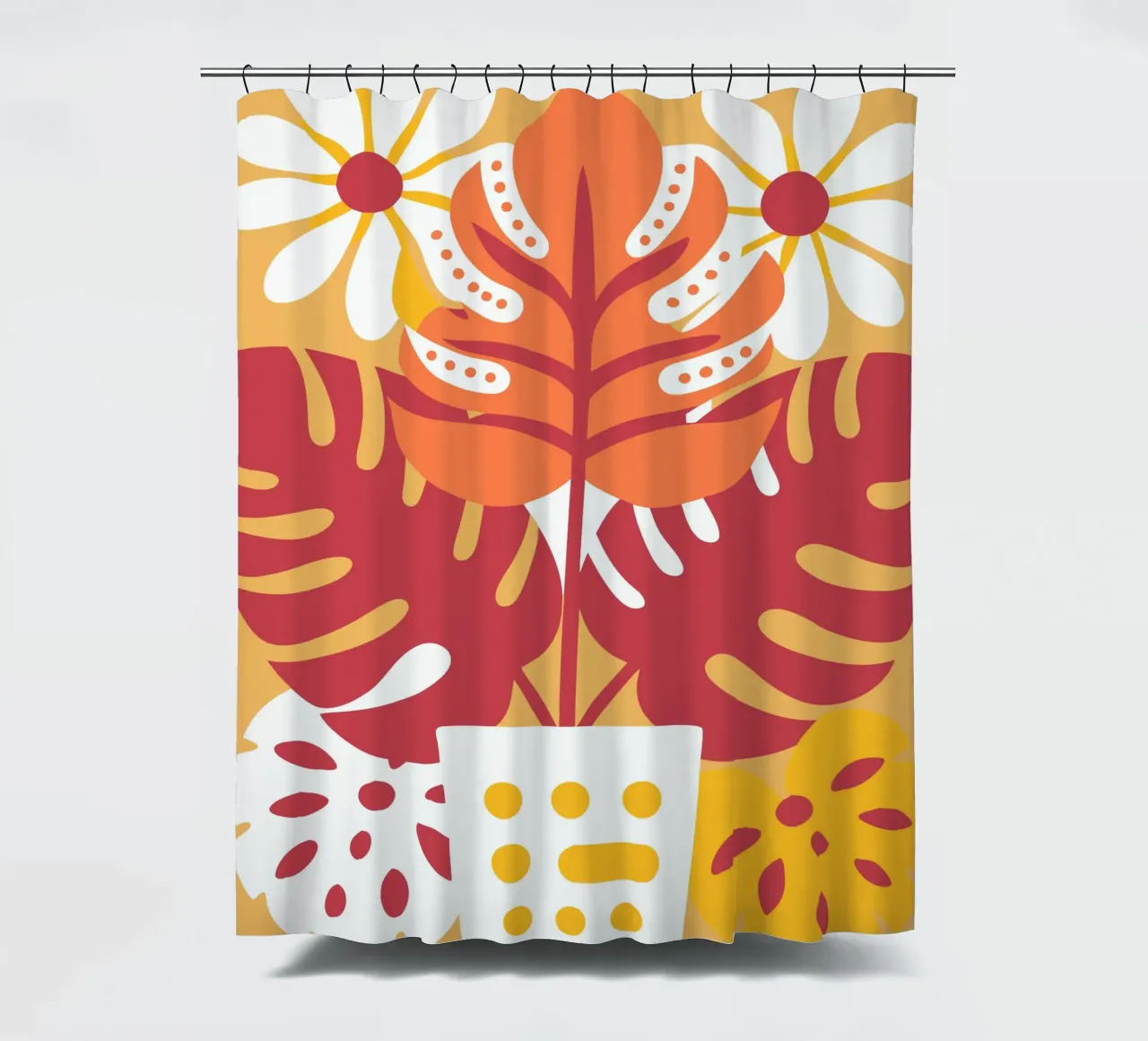 Monstera in einer Vase Duschvorhang von FLOWER PLACE SHOP