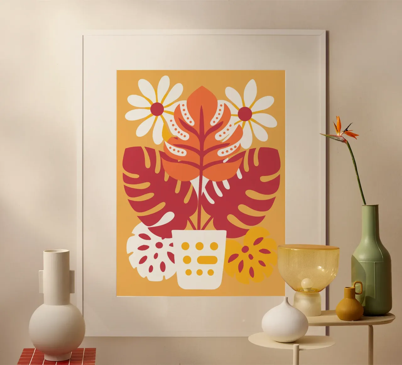 Monstera in einer Vase Poster von FLOWER PLACE SHOP