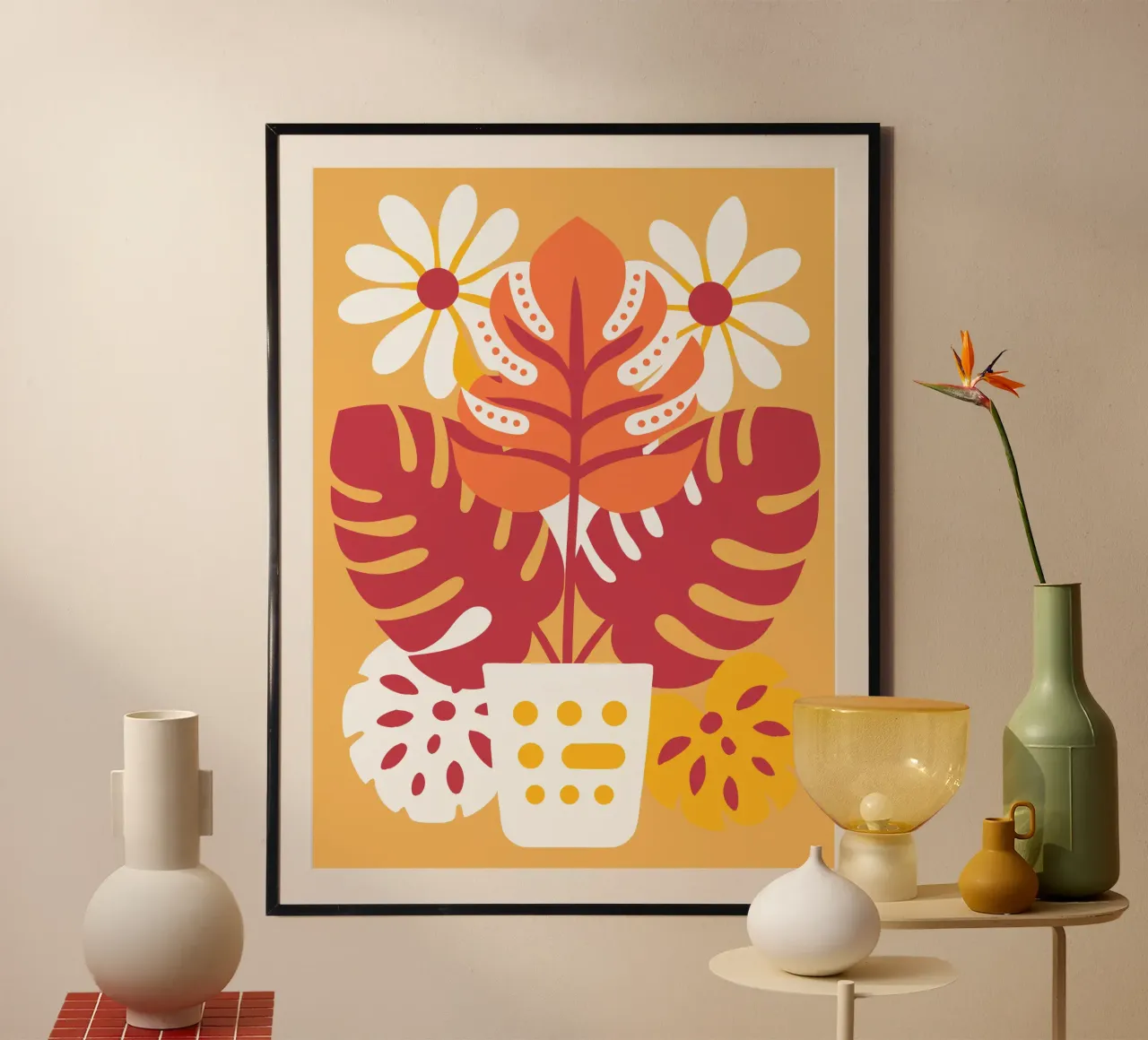 Monstera in einer Vase Poster von FLOWER PLACE SHOP