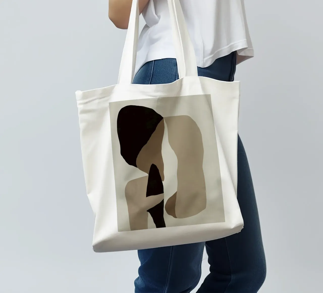 Inspo minimal neutral abstract 08 borsa in juta da Little Dean
