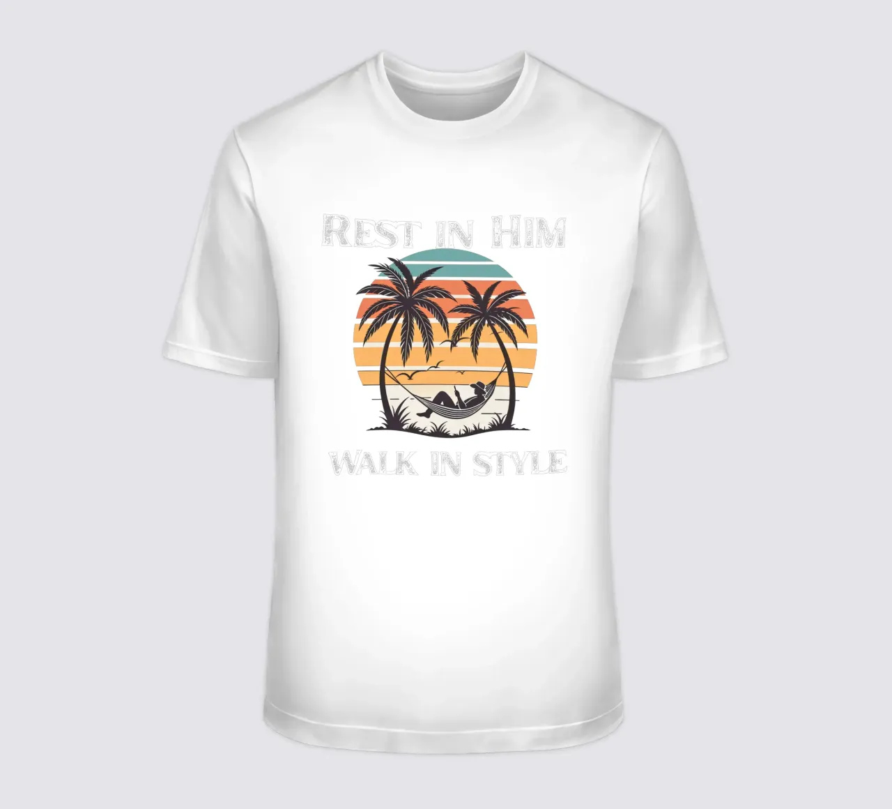 Rust in genade Wandel in vertrouwen Innerlijke vrede Stijl op punt t-shirt van Lionandlamb